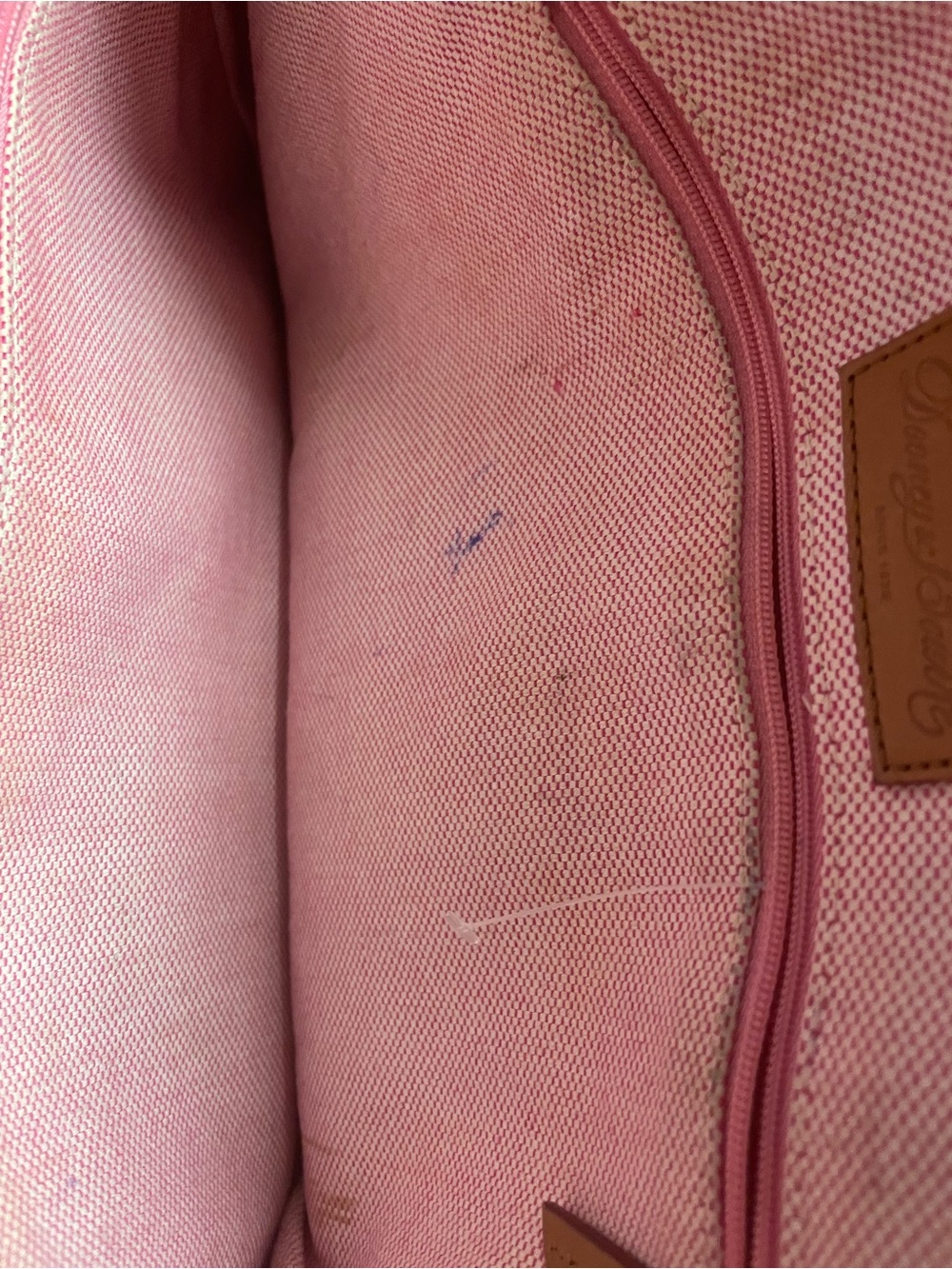 Dooney & Bourke Red Leather Tote with Tan Trim - Picture 5 of 7